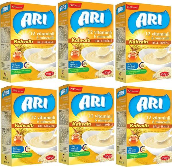 Arı Mama Sütlü Ballı İrmikli (Kahvaltı) Pirinç Unu 250 gr x 6 Adet - Image 1