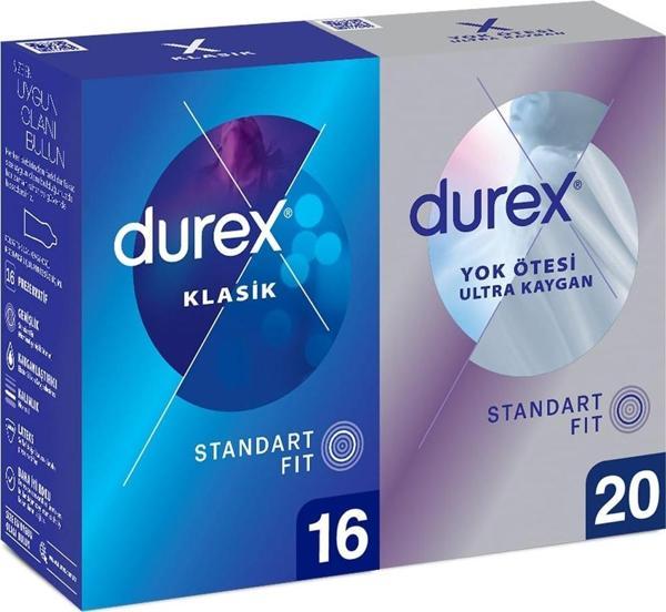 Durex Klasik Kondom 16 Lı Ve Durex Yok Ötesi Ultra Kaygan 20 Li - Image 1