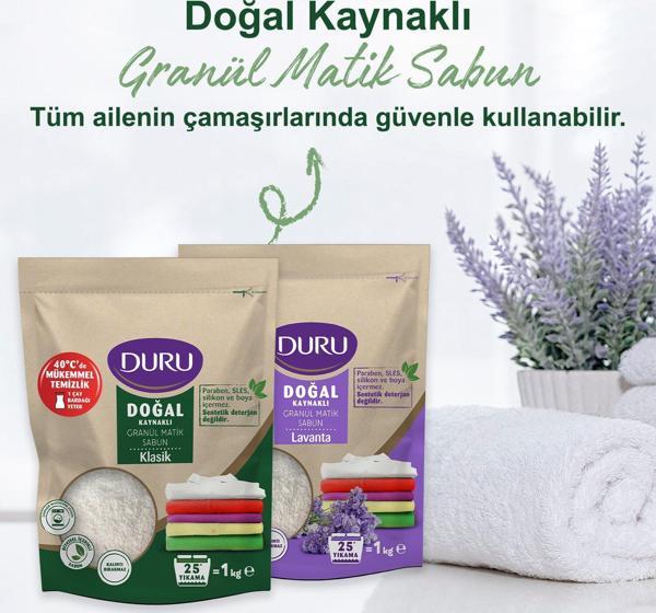 Duru Granül Matik Sabun Lavanta 1 kg x 3 Adet - Image 1