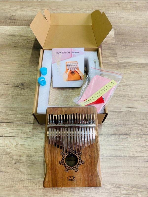 Puka -Pk2 Ithal Profesyonel Koa Ağacı 17 Nota Baskılı Tuşlu Ful Set Kalimba - Image 1