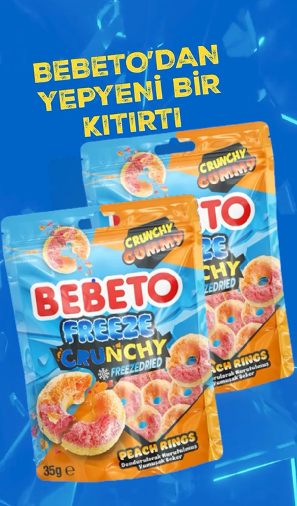 Bebeto Freeze Peach Rings 35g 2 Adet - Image 1
