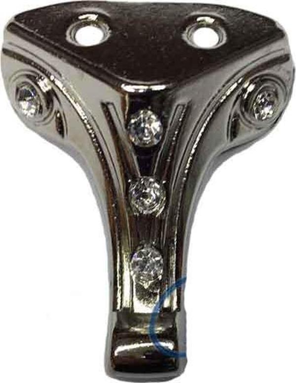 Moda Taşlı Ahşap Sandık Ayağı, Kutu Ayak 3,5 cm - Nikel, 50 Adet - Image 1