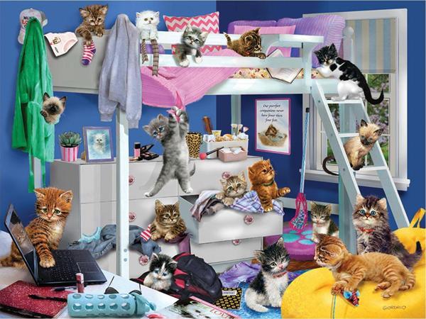 Prime 3D Giordano Yatak Odası Kedileri Puzzle 300 Parça 12236 - Image 1