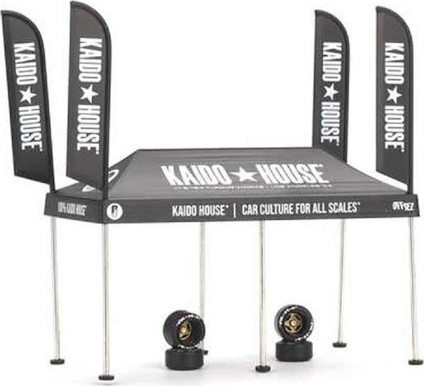 1:64 Diecast Kaido House Tent V1 Minyatür Mini GT Model Araba Servis Çadırı Seti - Image 1