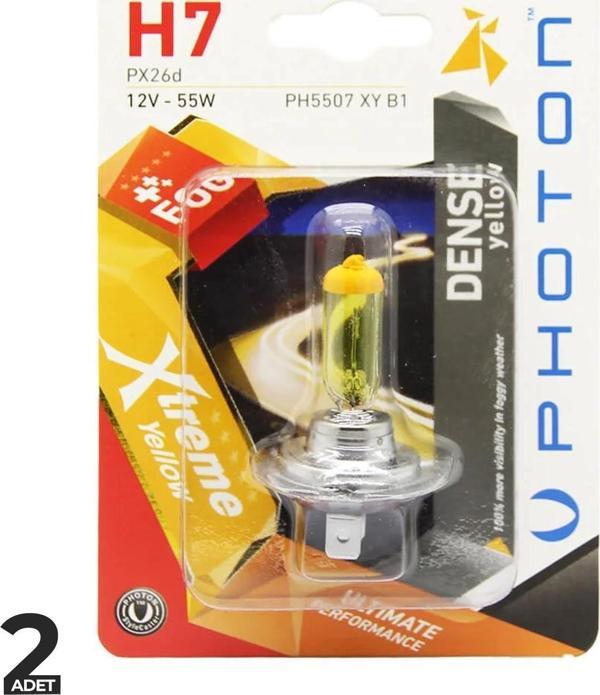 Photon Xtreme Yellow 12V 55W Sarı Işık H7 2 ADET - Image 1