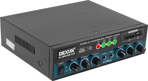 DEXUN D-70 50 WATT 100V-70V 4-16 OHM USB-SD-AUX-BLUETOOTH DESTEKLİ HAT TRAFOLU ANFİ - Image 1