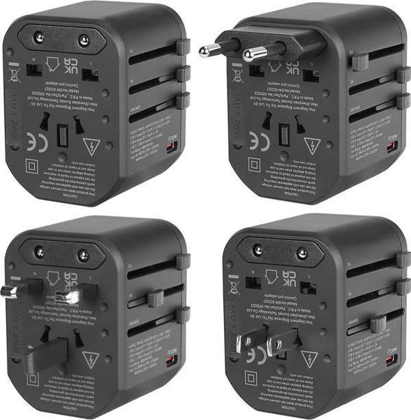 S-link SL-WL20PD 2-USB 2.4A + PD 20W Yedek Akım Sigortalı 100-240V Universal Çevirici Priz Adaptör - Image 1