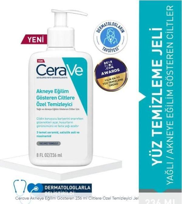 CERAVE AKNEYE EĞİLİM GÖSTEREN CİLTLERE ÖZEL TEMİZLEYİCİ 236 ML + YÜZ BAKIM JELİ 40 ML 8602853651973 - Image 1