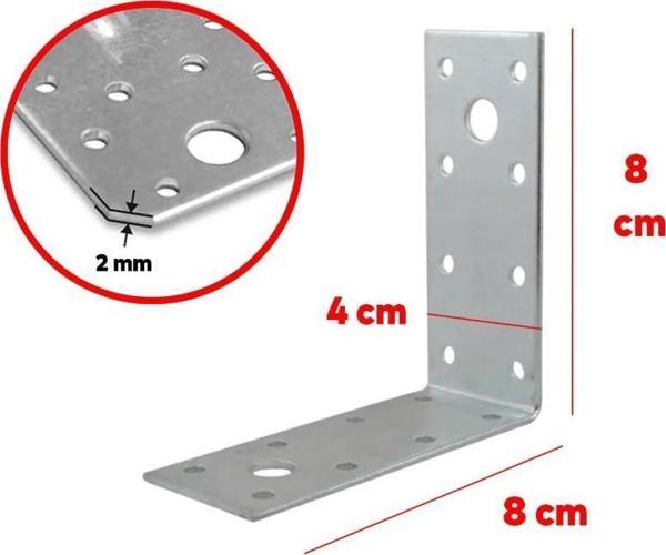 Metal Gönye Köşe Bağlantısı 40x80x80 2mm - Image 1