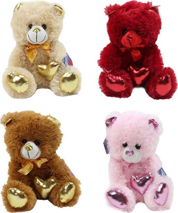 62500 Parlak Kalpli Peluş Ayı 30 cm - Image 1