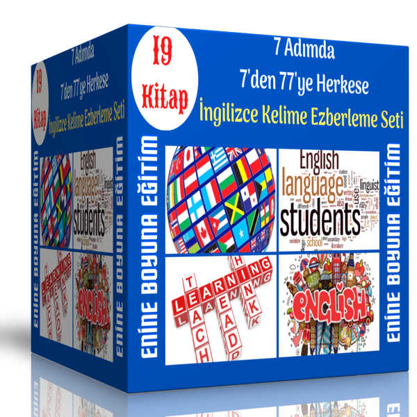 7 Adımda İngilizce Kelime Ezberleme Kitap Seti (19 Fasikül Renkli Kitap) - Enine Boyuna Eğitim - Enine Boyuna Eğitim - Image 1