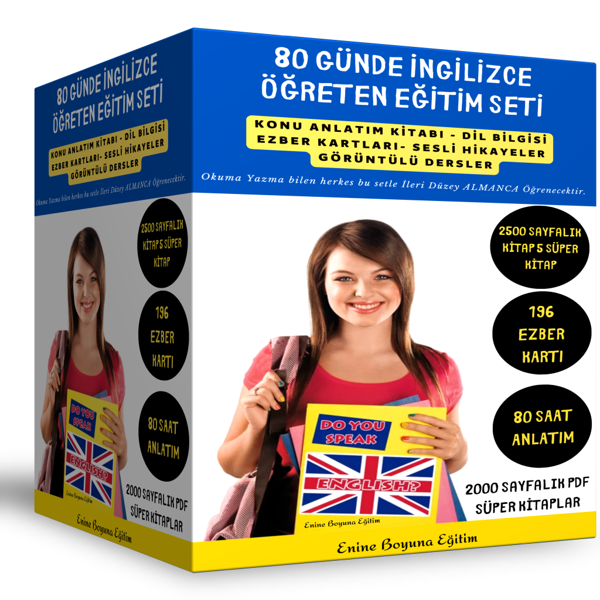 80 Günde İngilizce Öğreten Eğitim Seti - Enine Boyuna Eğitim - Enine Boyuna Eğitim - Image 1