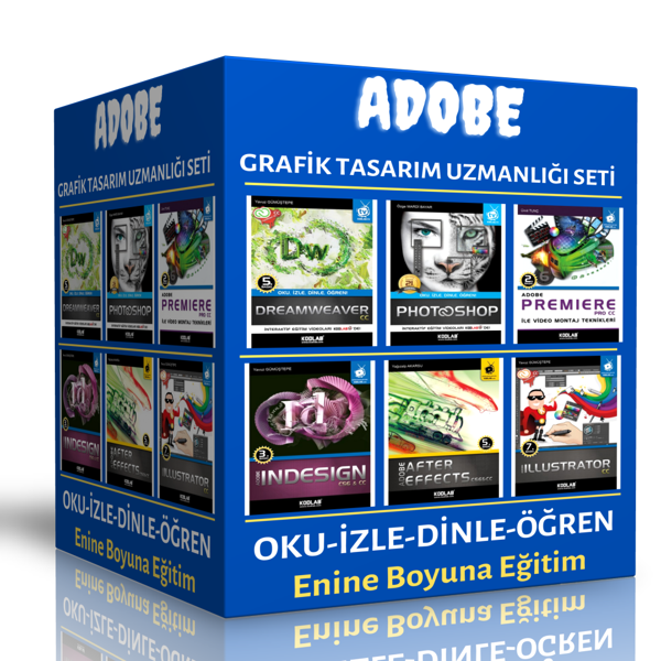 Adobe Grafik Tasarım Uzmanlığı Seti (6 Süper Kitap) - Enine Boyuna Eğitim - Enine Boyuna Eğitim - Image 1