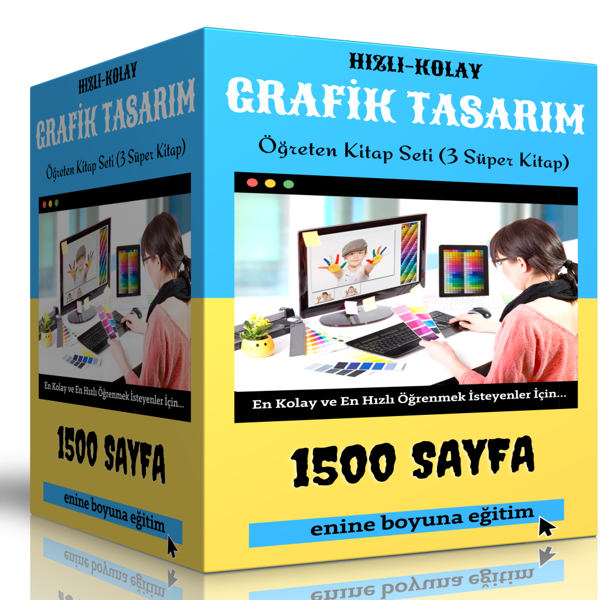 Hızlı Kolay Grafik Tasarım Öğreten Kitap Seti - Enine Boyuna Eğitim - Enine Boyuna Eğitim - Image 1