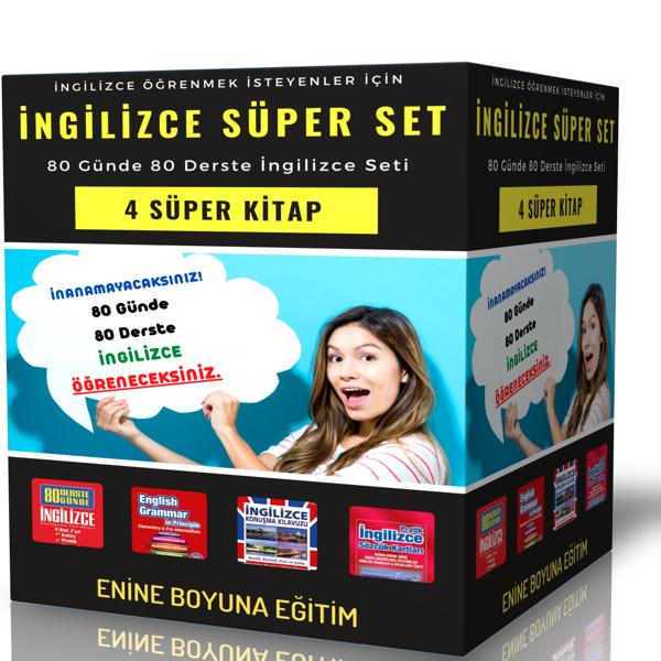 İngilizce Süper Set - 80 Günde 80 Derste İngilizce Seti (4 Kitap) - Enine Boyuna Eğitim - Enine Boyuna Eğitim - Image 1