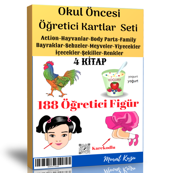 Okul Öncesi Öğretici Flash Kartlar (4 Kitap) - Enine Boyuna Eğitim - Enine Boyuna Eğitim - Image 1