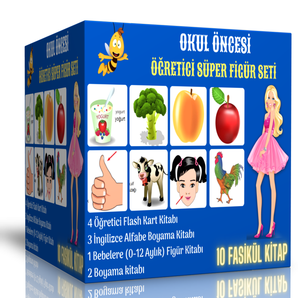 Okul Öncesi Öğretici Süper Figür Seti (10 Fasikül Kitap) - Enine Boyuna Eğitim - Enine Boyuna Eğitim - Image 1