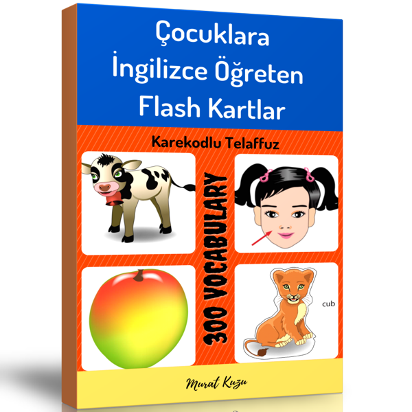 Çocuklara İngilizce Öğreten Flash Kartlar Kitap Seti (2 Kitap Spiralli) - Enine Boyuna Eğitim - Enine Boyuna Eğitim - Image 1