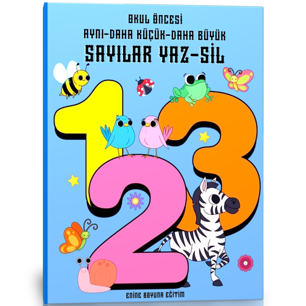 Okul Öncesi Sayılar Yaz-Sil Kitabı (Yaz-Sil Kalem Hediyeli) - Enine Boyuna Eğitim - Enine Boyuna Eğitim - Image 1