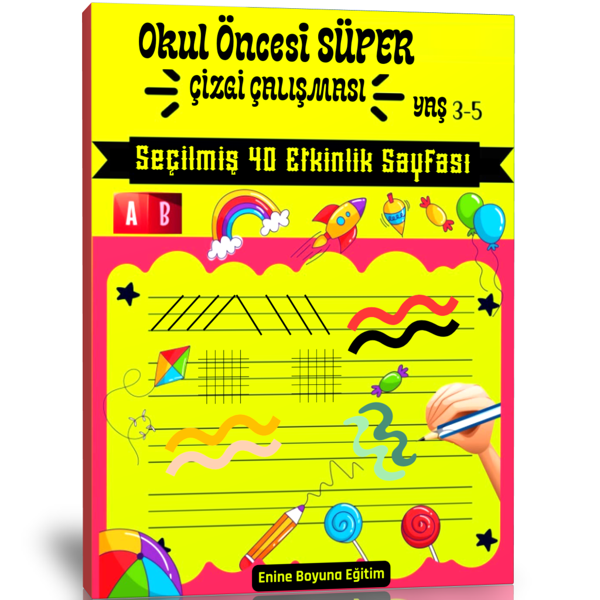 Okul Öncesi Süper Çizgi Çalışması Kitabı - Enine Boyuna Eğitim - Enine Boyuna Eğitim - Image 1