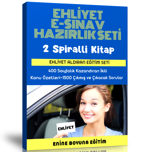 Ehliyet E-Sınav Hazırlık Seti (2 Spiralli Kitap) - Enine Boyuna Eğitim - Enine Boyuna Eğitim - Image 1