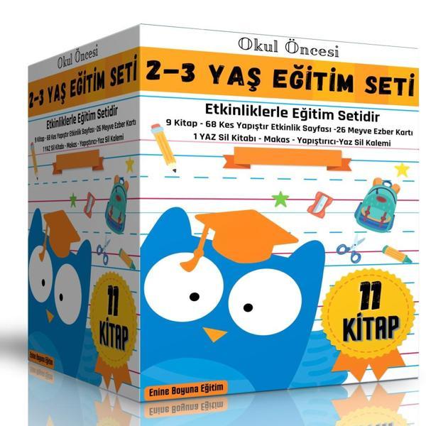 Okul Öncesi 2-3 Yaş Eğitim Seti (9 Kitap + 2 Etkinlik Seti) - Enine Boyuna Eğitim - Enine Boyuna Eğitim - Image 1