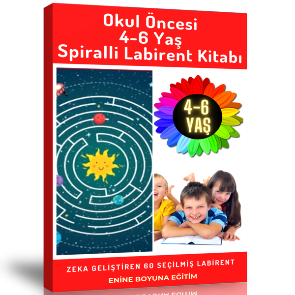 Okul Öncesi 4-6 Yaş Labirent Kitabı (Spiralli Labirent Kitabı) - Enine Boyuna Eğitim - Enine Boyuna Eğitim - Image 1