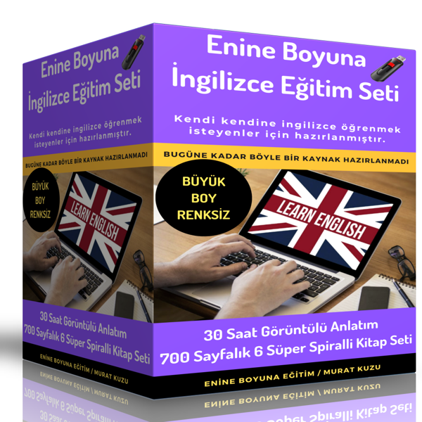 Enine Boyuna İngilizce Eğitim Seti (Büyük Boy Renksiz) - Enine Boyuna Eğitim - Enine Boyuna Eğitim - Image 1