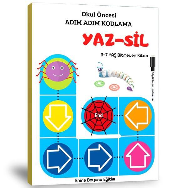 Okul Öncesi Adım Adım Kodlama Yaz-Sil Kitabı - Enine Boyuna Eğitim - Enine Boyuna Eğitim - Image 1