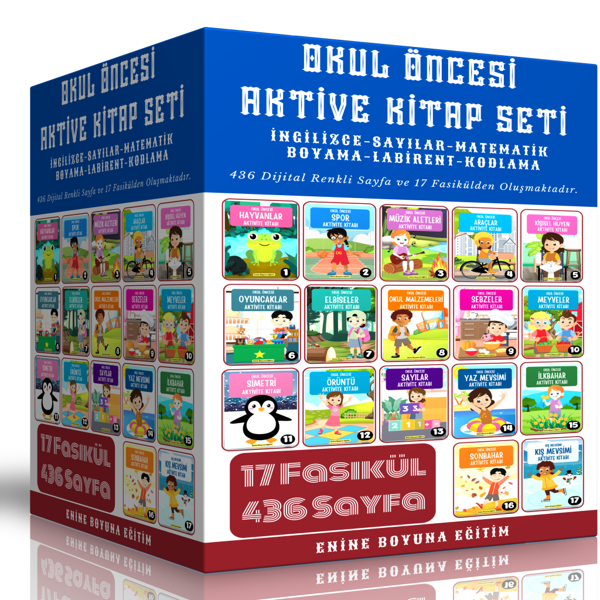Okul Öncesi Aktivite Kitap Seti (17 Fasikül) - Enine Boyuna Eğitim - Enine Boyuna Eğitim - Image 1