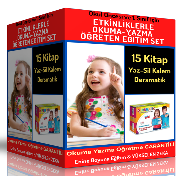 Etkinliklerle Okuma Yazma Öğreten Eğitim Seti (15 Kitap Ve Dersmatik) - Enine Boyuna Eğitim - Enine Boyuna Eğitim - Image 1