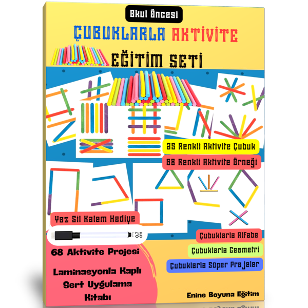 Okul Öncesi Çubuklarla Aktivite Eğitim Seti - Enine Boyuna Eğitim - Enine Boyuna Eğitim - Image 1