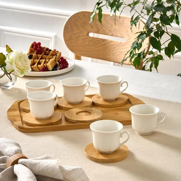 Karaca Bambu Tepsili 6 Kişilik Kahve Fincanı 90 Ml - Image 1