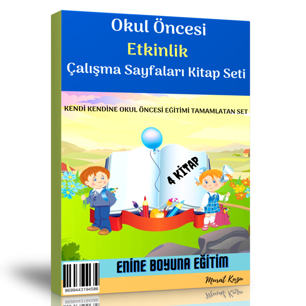 Okul Öncesi Etkinlik Çalışma Sayfaları Kitap Seti (4 Kitap) - Enine Boyuna Eğitim - Enine Boyuna Eğitim - Image 1