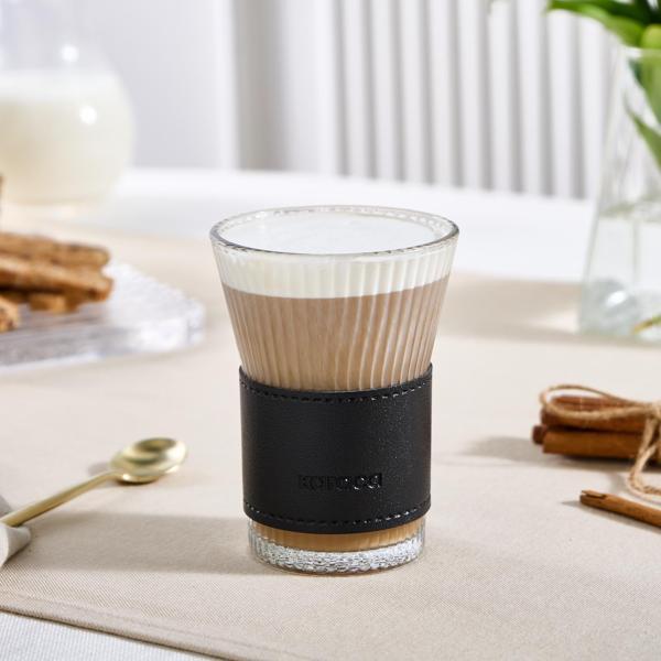 Karaca Leather Cool Touch Latte Bardağı 210 Ml Siyah - Image 1