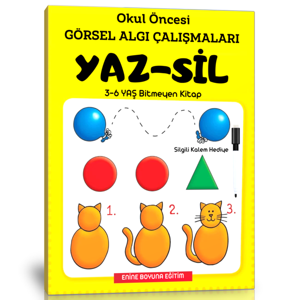 Okul Öncesi Görsel Algı Çalışmaları Yaz-Sil Kitabı - Enine Boyuna Eğitim - Enine Boyuna Eğitim - Image 1