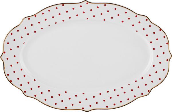 Karaca New Romantic Puantiyeli Kayık Tabak 30 Cm Kırmızı - Image 1