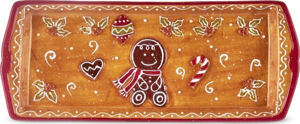 Karaca New Year Yılbaşı Gingerbread Kayık Tabak 35 Cm - Image 1