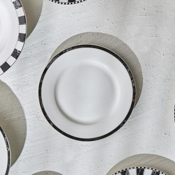 Karaca Damalı Çizgi Porselen Pasta Tabağı 19 cm - Image 1