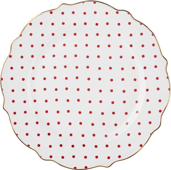 Karaca New Romantic Puantiyeli Pasta Tabağı 21 Cm Kırmızı - Image 1