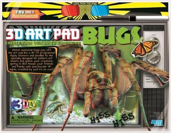 3D Art Pad Böcekler / 3D Böcekler Gözlüklü Kitap Poster Boyama - Image 1