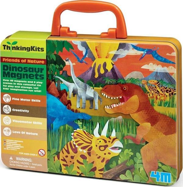 Dinozorlar Mıknatıslı Oyun Seti Magnetler Metal Kutulu - Image 1