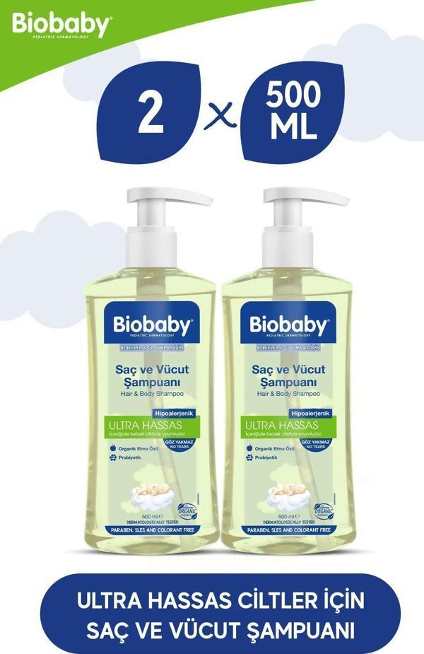 BioBaby Ultra Hassas Bebek Saç Ve Vücut Şampuanı 500 ml 2 Adet - Image 1