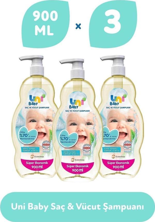 Uni Baby Bebek Şampuanı 900 ml 3 Adet - Image 1