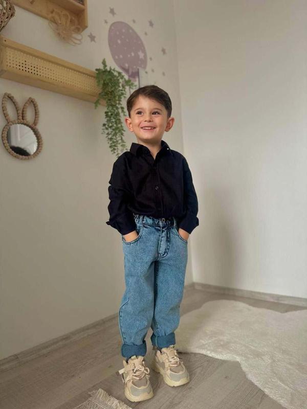 ERKEK ÇOCUK GÖMLEKLİ KOT PANTOLONLU 2Lİ TAKIM - Image 1