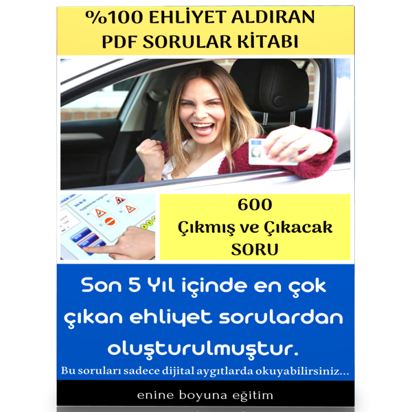 Yüzde Yüz Ehliyet Aldıran Pdf Sorular Kitabı - E Kitap - Enine Boyuna Eğitim - Enine Boyuna Eğitim - Image 1