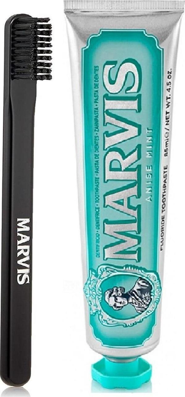 Marvis Anise Mint Anasonlu Diş Macunu 85 Ml + Black Orta Sert Diş Fırçası 2 Li Bakım Seti - Image 1