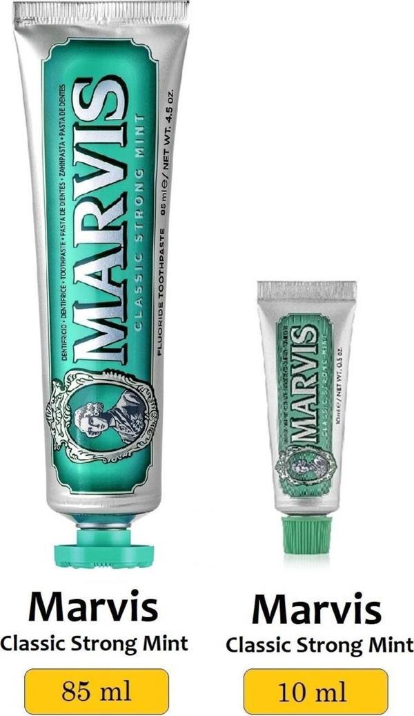 Marvis Classic Strong Mint Yoğun Naneli Diş Macunu 85 Ml + 10 Ml 2 Li Avantajlı Set - Image 1