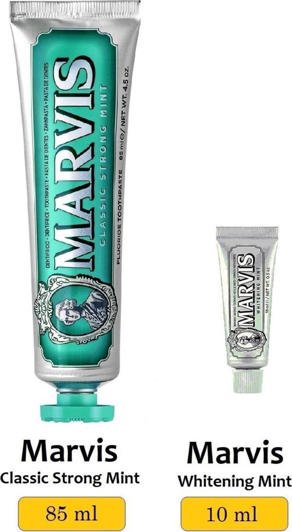 Marvis Classic Strong Mint Yoğun Naneli Diş Macunu 85 Ml + Whitening Mint 10 Ml 2 Li Avantajlı Set - Image 1