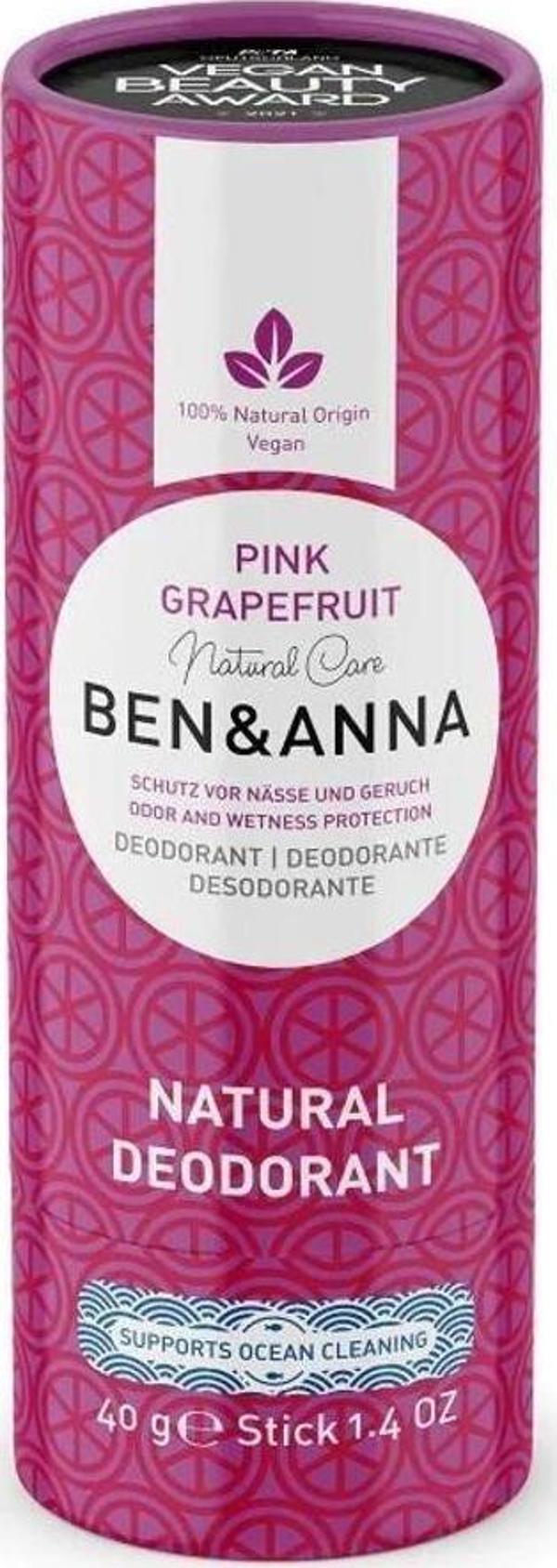 Ben & Anna Pink Grapefruit Vegan Deodorant Stick 40 G - Image 1